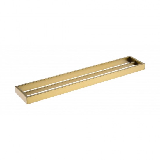 Omar Brushed Yellow Gold Double Towel Rails 600mm